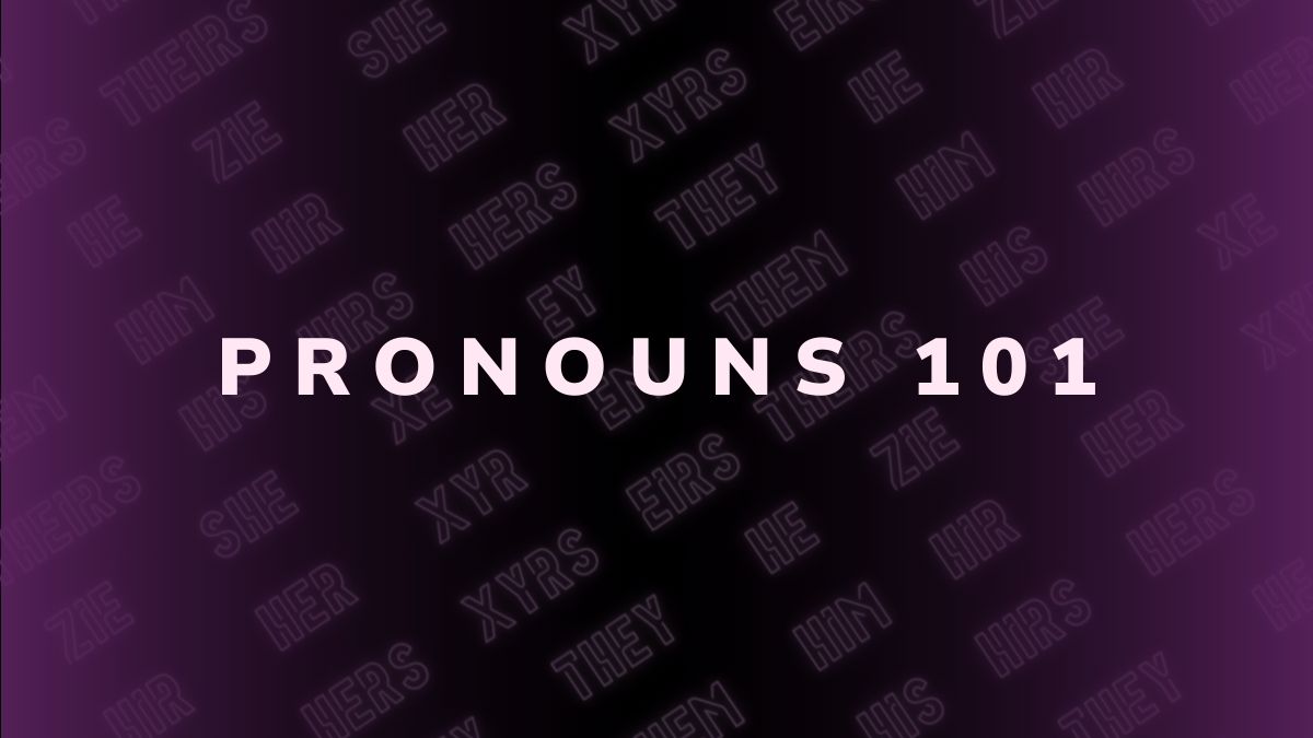 Pronouns 101 on a background of pronouns