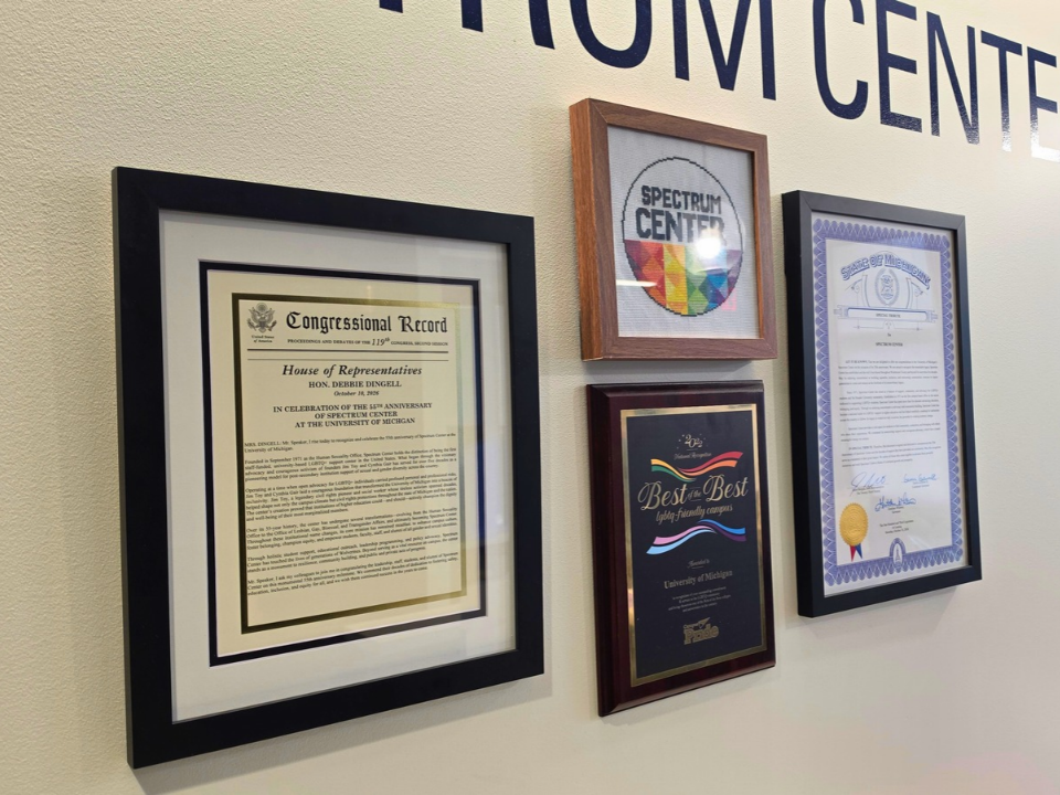 Spectrum Center's Special Tribute and Congressional Record hang proudly in the Center.