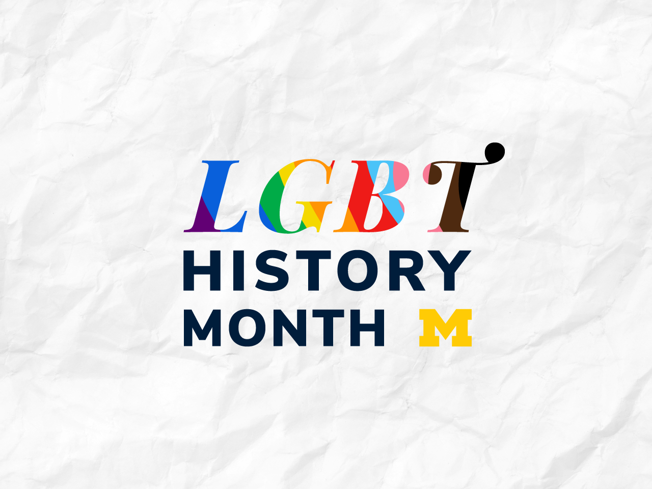 LGBT History Month graphic with Block M