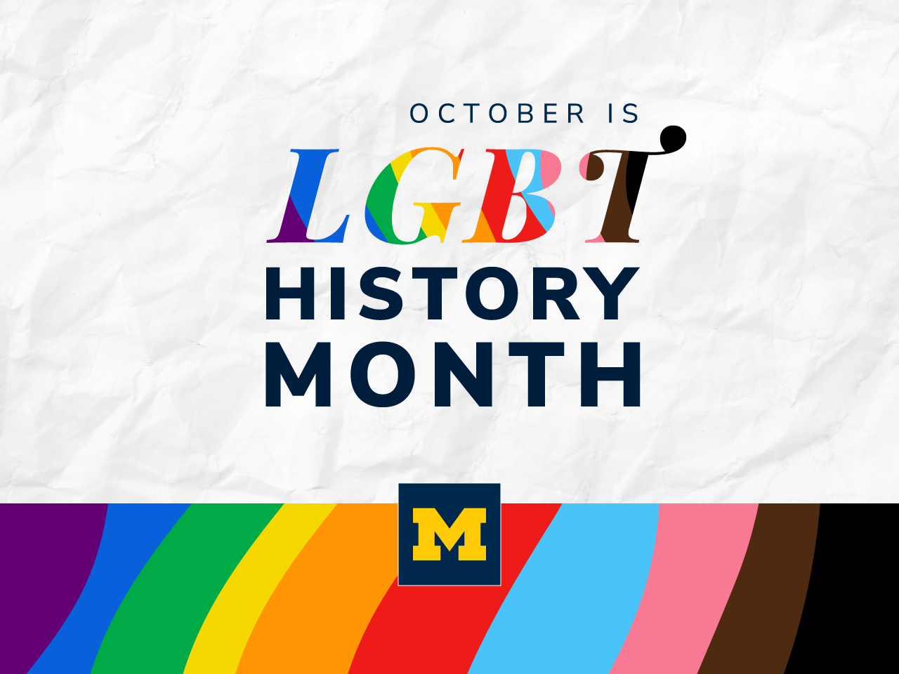 LGBT History Month commemorative mark in rainbow motif