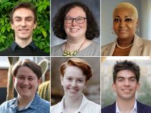 Lav Grad award winners Jacob Bradley Lydick, Chelle Jones, Ayesha Hakim, Ryan Hires, Norah Murphy, and Jack Faulkner