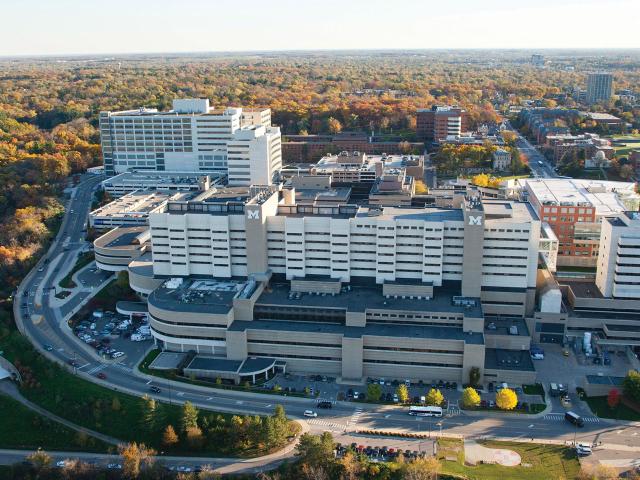 Aerial photo of Michigan Medicine campus