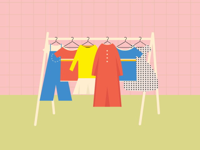 Illustration of a clothing closet