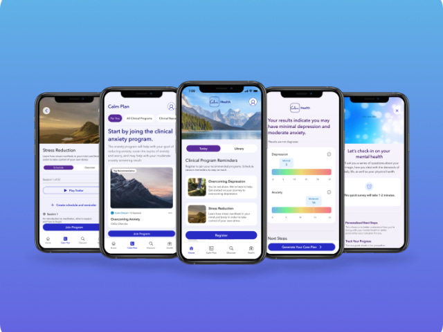 CALM app screengrabs