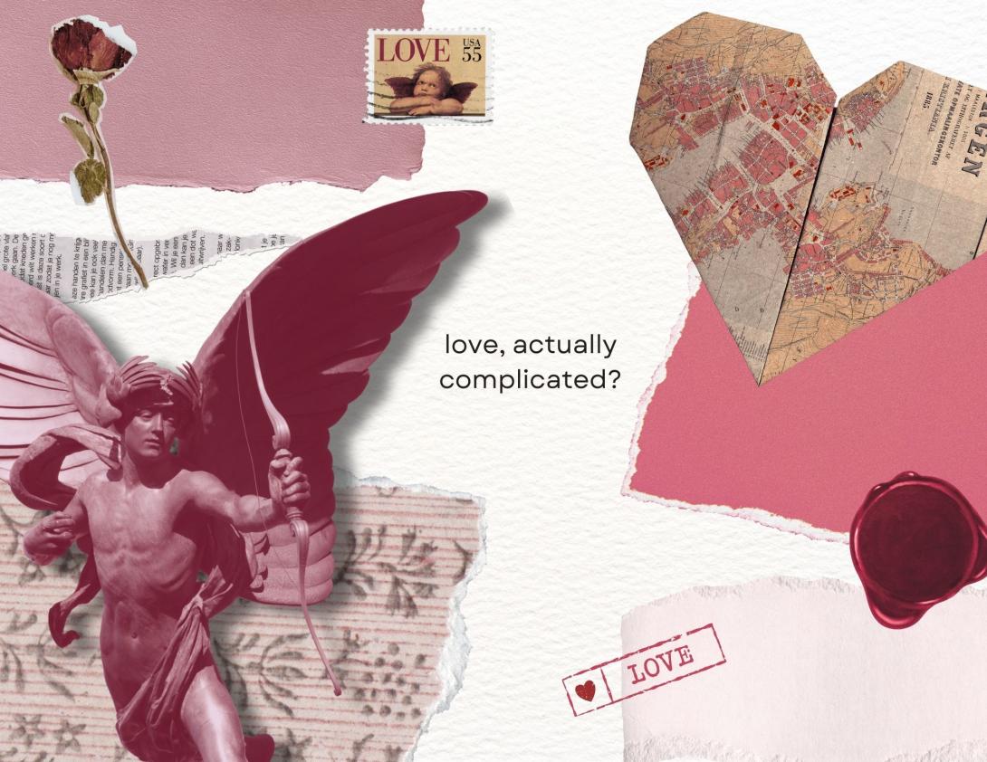 A scrabook motif of expressions or symbols of various kinds of love